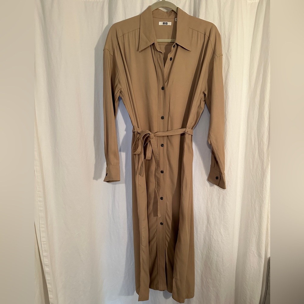 Uniqlo U Lemaire Size Small Tan Shirt Dress